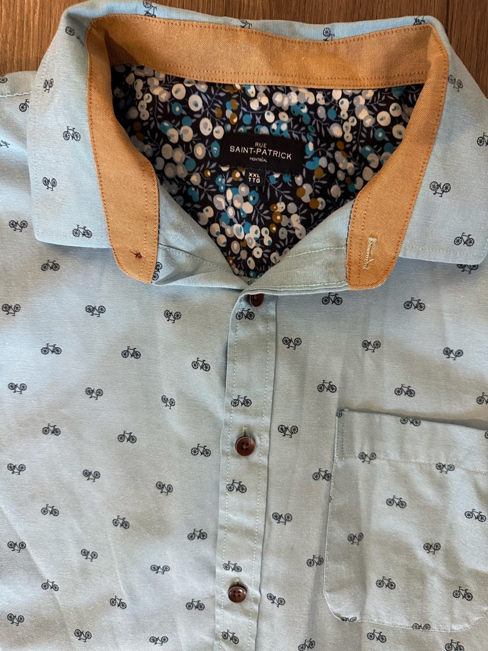 Light Blue Printed Men's Shirt